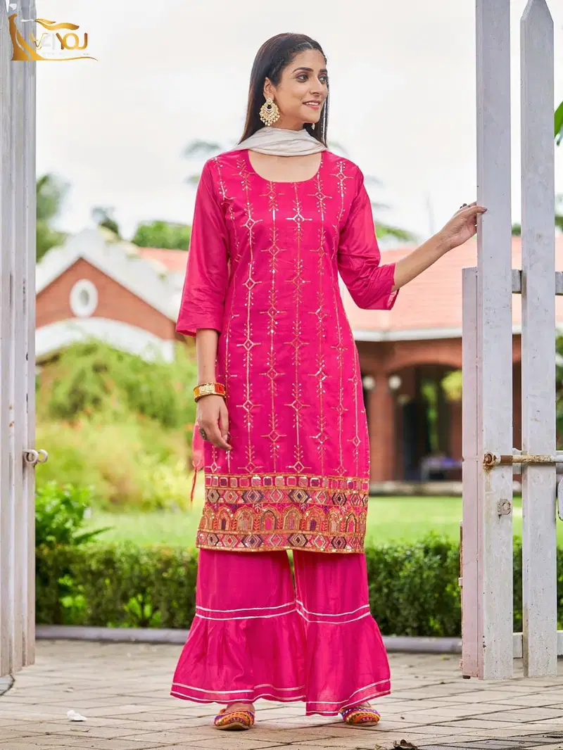 V4you Natashaa Vol 3 Ethnic Wear Wholesale Sharara Suits